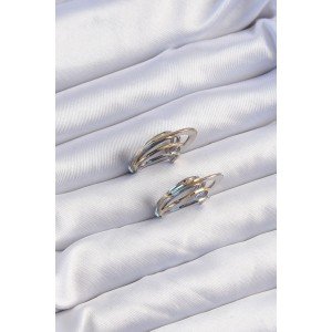 Brass Gold Silver Color Flat Plate Hoop Earrings