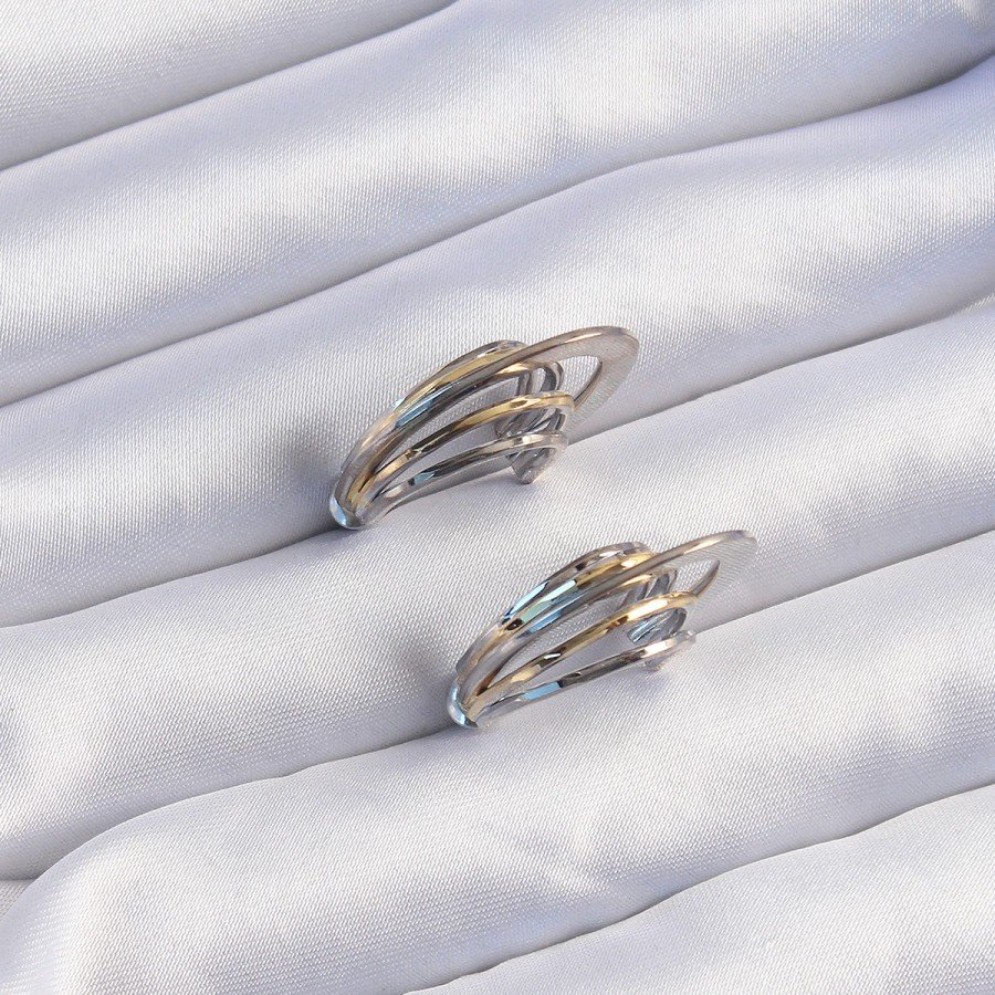 Brass Gold Silver Color Flat Plate Hoop Earrings
