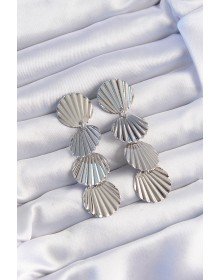 Brass Silver Color Seashell Model Hanging Earrings