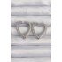 Brass Silver Color Zircon Stone Motif Heart Earrings