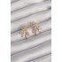 Brass Gold Color Zircon Stone Bow Earrings
