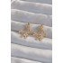 Brass Gold Color Zircon Stone Flat Bow Model Earrings