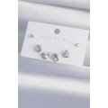 Brass Silver Color Zircon Stone Drop Model Earring Set