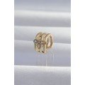 Brass Gold Color Clover Earcuff Earring
