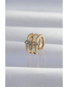 Brass Gold Color Clover Earcuff Earring