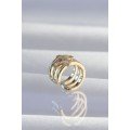 Brass Gold Color Clover Earcuff Earring