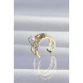Brass Gold Color Octopus Earcuff Earrings with Pearls