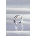 Brass Silver Color Zircon Stone Drop Earcuff Earring