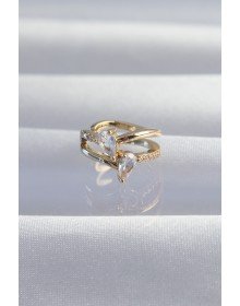 Brass Gold Color Zircon Stone Drop Earcuff Earrings