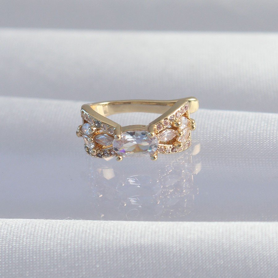 Brass Gold Color Zircon Stone Plated Earcuff Earring