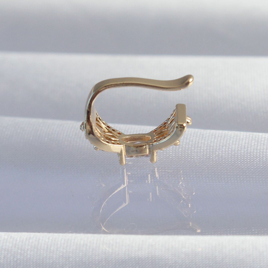Brass Gold Color Zircon Stone Plated Earcuff Earring