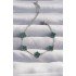 316L Steel Baby Boy Silver Color Striped Green Enamel Clover Bracelet