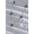 316L Steel Silver Color Minimal Green Enamel Clover Necklace