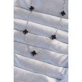316L Steel Silver Color Minimal Black Enameled Clover Necklace