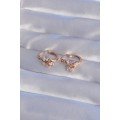 XUPING Rose Color Zircon Stone Hoop Earrings