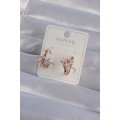 XUPING Rose Color Zircon Stone Hoop Earrings