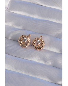 XUPİNG Rose Color Oval Zircon Stone Stud Model Earrings