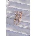 XUPING Rose Color Zircon Stone Lizard Model Hoop Earring