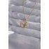316L Steel Chain Gold Color Zircon Stone Star Figure Oval Necklace