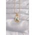 316L Steel Gold Color White Enamel Girl Figure Tarot Necklace