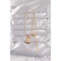316L Steel Gold Color Mixed Enamel Moon Figure Tarot Necklace