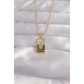 316L Steel Gold Color Mixed Enamel Hand Figure Tarot Necklace 316L Steel Gold Color Mixed Enamel Hand Figure Tarot Necklace