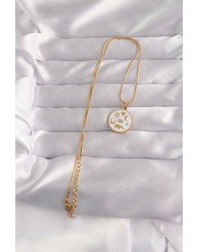 316L Steel Gold Color White Enamel Mixed Figured Tarot Necklace