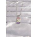316L Steel Silver Color Mixed Enamel Moon Figure Tarot Necklace