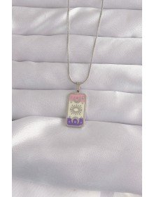 316L Steel Silver Color Mixed Enamel Moon Figure Tarot Necklace