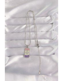 316L Steel Silver Color Mixed Enamel Moon Figure Tarot Necklace