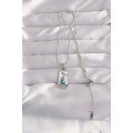 316L Steel Silver Color White Enamel Girl Figure Tarot Necklace