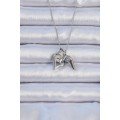 316L Steel Chain Silver Color Zircon Stone Magnet Heart Necklace