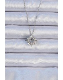 316L Steel Chain Silver Color Zircon Stone Shining Star Necklace