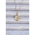 316L Steel Chain Gold Color Zircon Stone Enameled Angel Necklace