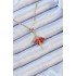 316L Steel Chain Gold Color Red Skirt Ballerina Necklace with Zircon Stone