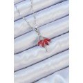 316L Steel Chain Silver Color Red Skirt Ballerina Necklace with Zircon Stone