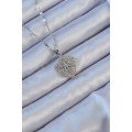 316L Steel Chain Silver Color Zircon Stone Pole Star Necklace
