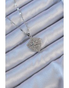 316L Steel Chain Silver Color Zircon Stone Pole Star Necklace