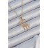 316L Steel Chain Gold Color Embroidered Zircon Stone Moon Necklace