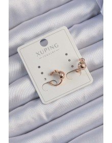Xuping Rose Color Zircon Stone Domed Heel Earcuff Earring