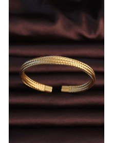316L Steel Gold Color Mesh Appearance Men's Bracelet