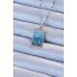 316L Steel Chain Silver Color Blue Enamel Moon Figure Tarot Necklace