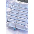 316L Steel Chain Silver Color Blue Enamel Moon Figure Tarot Necklace