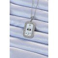 316L Steel Chain Silver Color Enamel Zircon Stone Eye Figure Tarot Necklace