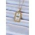 316L Steel Chain Gold Color Enameled Zircon Stone Eye Figure Tarot Necklace