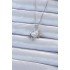 316L Steel Chain Silver Color Zircon Stone Planet Looking Heart Necklace