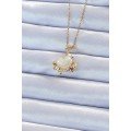 316L Steel Chain Gold Color Zircon Stone Planet Looking Heart Necklace
