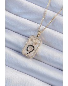 316L Steel Chain Gold Color Zircon Stone Minimal Daisy Figured Tarot Necklace
