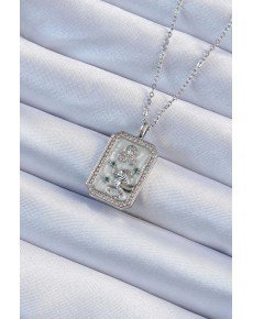 316L Steel Chain Silver Color Zircon Stone Tarot Necklace with Lion Figure
