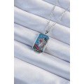 316L Steel Chain Silver Color Enameled Tarot Necklace with Crown and Girl Figure